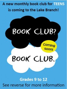 Our Teen Book Club's first meeting will be Saturday, Aug. 9, at our Mentor-on-the-Lake Branch.