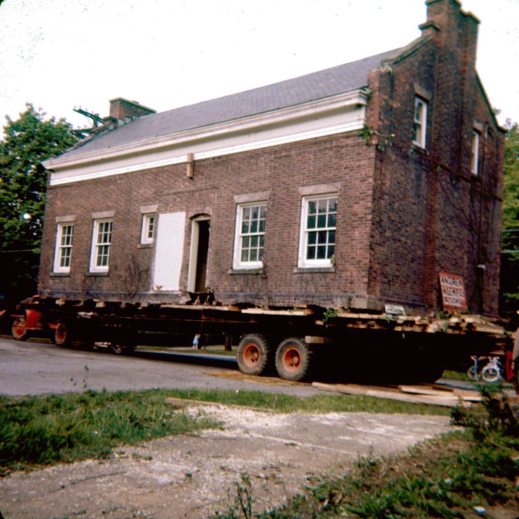 Mentor Library's first building of its own is taken on the road in 1960. Courtesy of David Gartner.