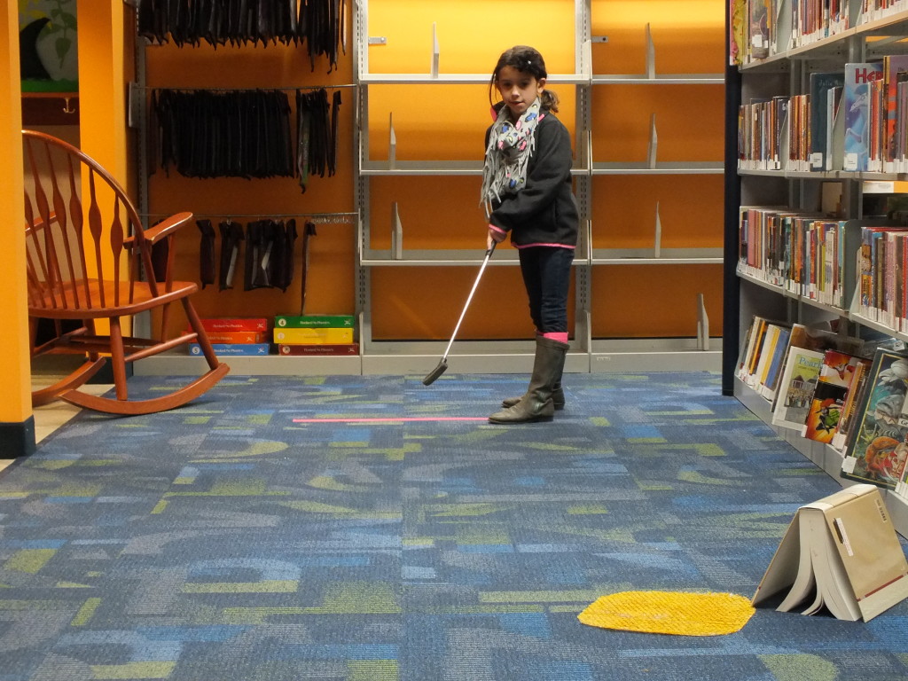 Families can play a round of mini golf on Monday, April 22, at our Main Branch.